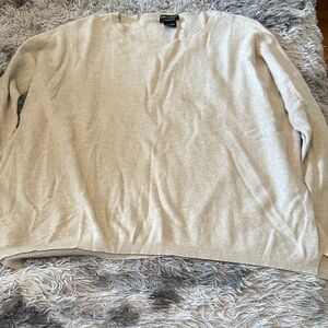 Lord & Taylor Women's Cashmere Cream Crewneck Top